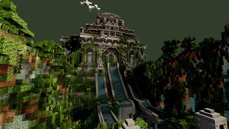 Minecraft Temple, Jungle City, Jungle Temple, Water Temple, Minecraft Castle, Minecraft Decorations, Minecraft Building, Temple Design, Nature Plants