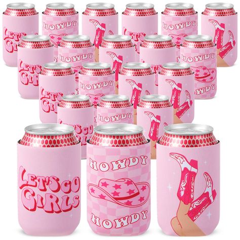 PRICES MAY VARY. Pack of 30: you will receive 30 pieces of disco cowgirl party can sleeves, suitable for various small or large gatherings, so that your guests can take the fun home; They are abundant and can meet your daily use, replacement, and sharing needs Size Information: these bachelorette party can sleeves are about 10.16 x 6.1 x 6.1 cm/ 4 x 2.4 x 2.4 inches, suitable for most standard 12 oz cans; They have text such as 'Let's go girls', 'howdy', etc., with patterns like hats and boots, Disco Cowgirl Bridal Shower Ideas, Nashville Bachelorette Decor, Let’s Go Girls Party, Let’s Go Girls Bachelorette Ideas, Themes For Bachelorette Party, Cute Bachelorette Party Themes, Western Theme Bachelorette Party, Gatlinburg Bachelorette, Cowgirl Themed Bachelorette Party