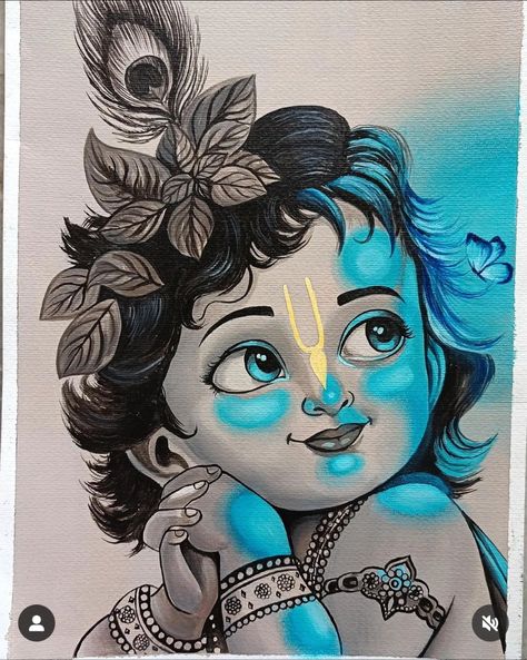 Krishan Janmastmi Drawing, Rade Krishna, Drawing Ideas Scenery, Potrait Rangoli Designs, Janmashtami Drawing Water Colour, Ganpati Quotes, Krishna Janmashtami Drawing, Krishna Eyes Painting, Pretty Snaps