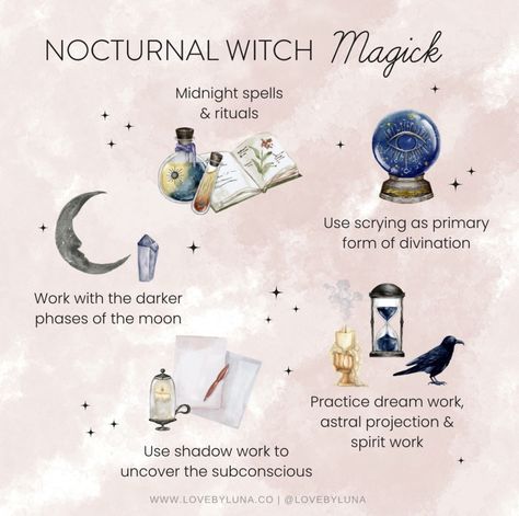 Nocturnal Witchcraft, Nocturnal Witch, Moon Journaling, Prince Stolas, Love Darkness, Witch Types, Charm Casting, Goddess Magick, Lunar Witch