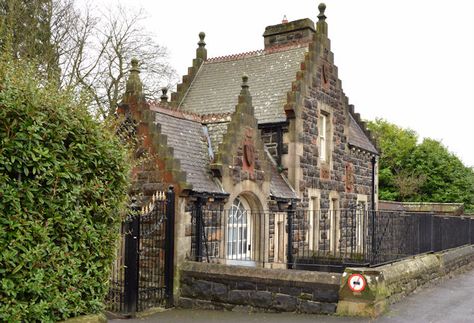 Gate lodge, the People's Park, Ballymena (1) Gate Lodge, Gothic Farmhouse, Stone Cottages, Tudor House, Gate House, Witch House, Carriage House, Entrance Gates, Stone House