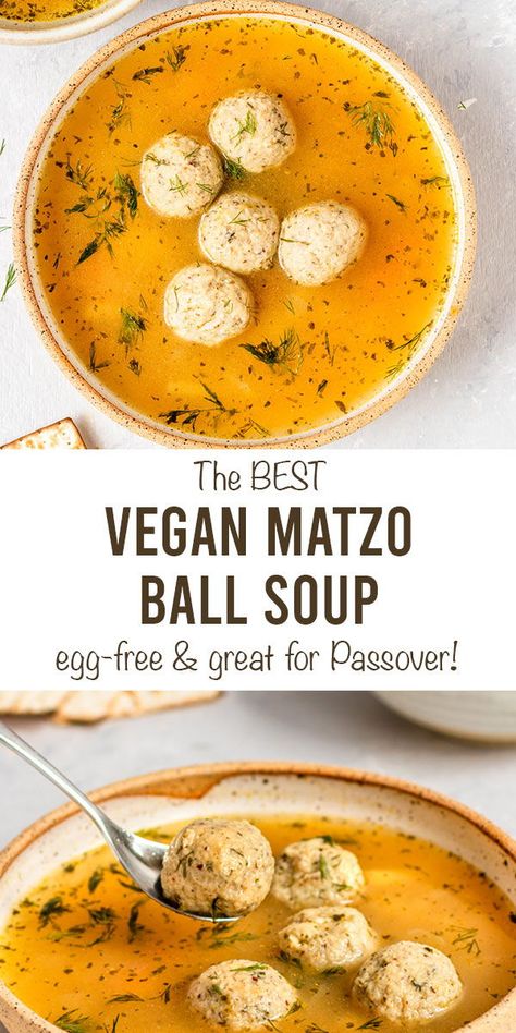 Vegan Passover, Matzo Ball Soup Recipe, Hannukah Recipes, Matzo Balls, Matzo Ball, Matzo Ball Soup, Matzo Meal, Matzoh Ball, Flavorful Vegetables