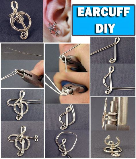 Ear Cuff Tutorial, Ear Cuff Diy, Rhinestone Ear Cuff, Wire Ear Cuffs, Diy Wire Jewelry Rings, Diy Earrings Easy, Wire Wrapped Jewelry Diy, Loc Jewelry, Diy Wire Jewelry