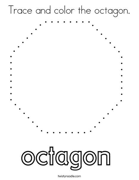 Trace and color the octagon Coloring Page - Twisty Noodle Octagon Shape Activities For Preschool, Octagon Tracing Worksheet, Octogon Crafts For Preschool, Octagon Crafts For Toddlers, Octagon Worksheet For Preschool, Octagon Crafts Preschool, Octagon Activities For Preschool, Subbing Ideas, Spelling Help