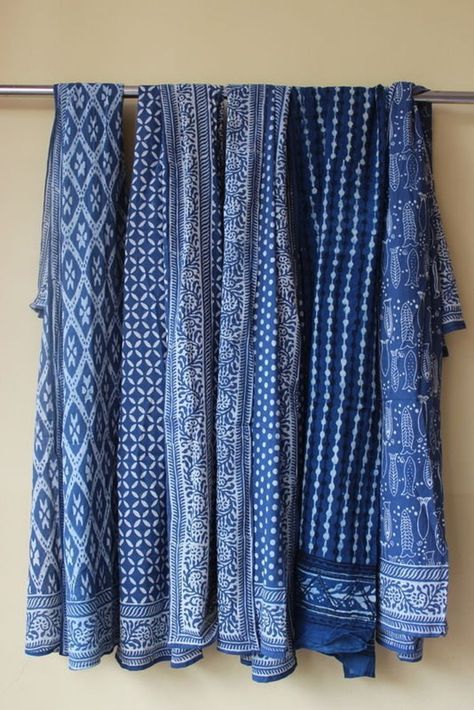 Wear Scarf, Block Print Scarf, Shree Ganesh, Hand Printed Fabric, Indigo Fabric, Indian Block Print, Embroidered Cushions, Indian Fabric, Dressmaking Fabric