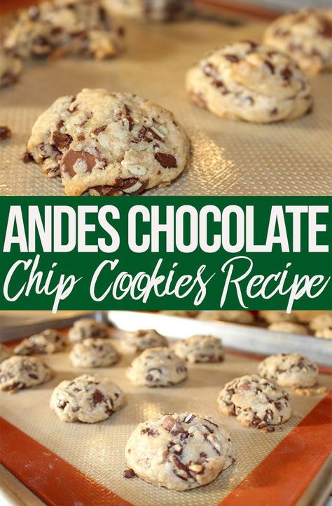 Recipes With Andes Mints, Minty Desserts, Andes Chocolate, Mint Desserts, Chocolate Chip Cookie Recipe, Mint Cookies, Amish Recipes, Chip Cookie Recipe, Easy Cinnamon