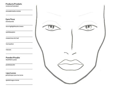 Becoming a Makeup Artist: Free Blank MAC Makeup Chart Face Template Makeup, Gesicht Mapping, Makeup Chart, Mac Face Charts, Blank Face, Mac Beauty Products, Becoming A Makeup Artist, Make Up Designs, Makeup Charts