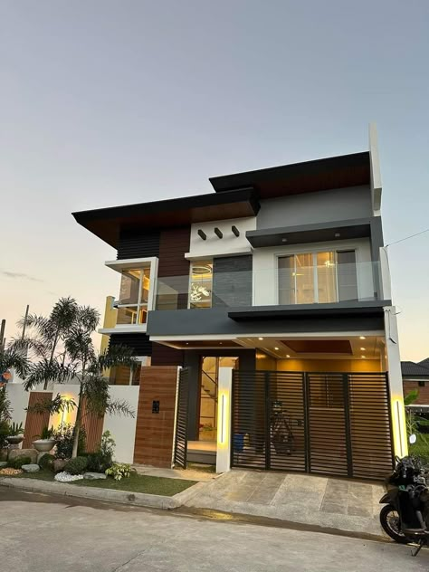 Modern House Design Philippines, House Aestethic, Modern House Philippines, House Pic, Small House Design Philippines, Loft House Design, House Outer Design, House Balcony Design, Small House Design Exterior