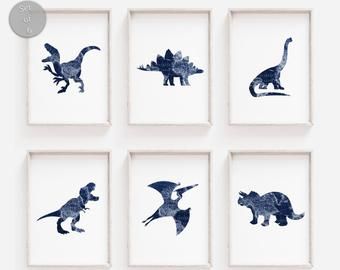 Dinosaur prints | Etsy Adventure Room Decor, Navy Blue Nursery, Adventure Room, Dinosaur Nursery Decor, Dinosaur Prints, Nursery Deco, Train Wall Art, Dinosaur Bedroom, Dinosaur Printables