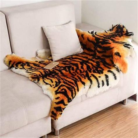 Tiger Fur, Fluffy Rugs, Tiger Rug, Rugs Australia, Skin Rugs, Couch Decor, Bed In Living Room, Soft Carpet, Color Naranja