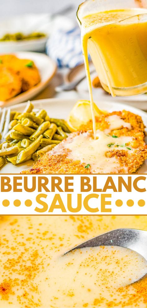 Buerre Manie, Lemon Beurre Blanc Sauce, Beurre Blanc Sauce Recipe, Averie Cooks, Pizza Sauce Homemade, White Wine Sauce, Gravy Sauce, Wine Sauce, Butter Sauce