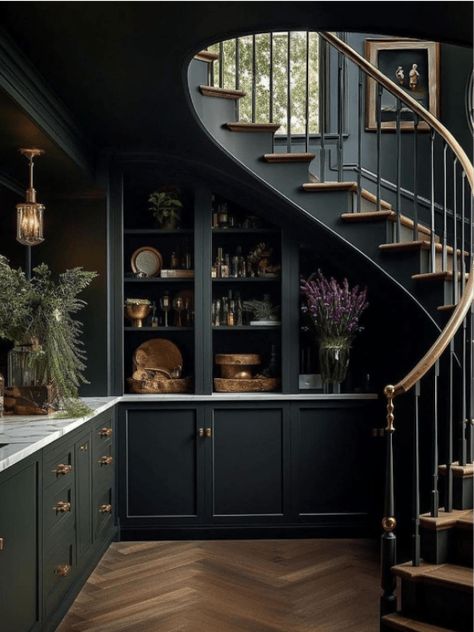 blackband-design-top-10-paint-colors-v (24) Charm Aesthetic, تحت الدرج, House Coastal, Casa Country, Dark Home, Casa Vintage, Inspire Me Home Decor, Maximalism, Spiral Staircase