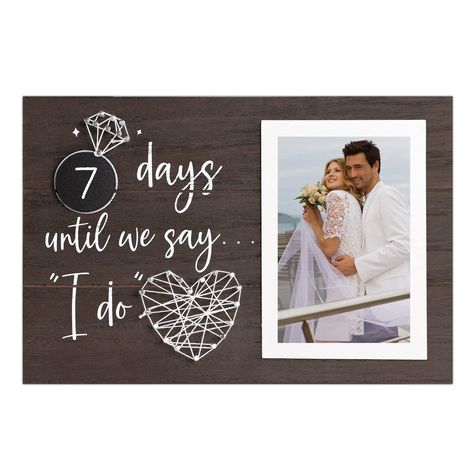 PRICES MAY VARY. Engagement Gifts for Couples: A cute & unique engagement gift for the newly engaged couple, can be used as a calendar, and as a photo frame. Engagement and Wedding gifts for bride and groom, bride to be gifts for her, ideal bridal shower gifts. Romantic Wedding gifts for Engaged Couple: Wedding picture frame comes with romantic quotes that "XX days until we say I do" , You can see exactly how many days left until the big day. Personalized Wedding Countdown Calendar Photo Frame: Wedding Countdown Calendar, Engagement Picture Frame, Calendar Photo, Unique Engagement Gifts, Wedding Gifts For Bride And Groom, Wedding Countdown, Engagement Gifts For Couples, Newly Engaged Couple, Frame Wedding