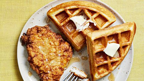 fried chicken waffles Fried Chicken And Waffles, Buttermilk Chicken, Diner Recipes, Chicken And Waffles, Chicken Cutlets, Waffle Recipes, Breakfast For Dinner, Inspired Recipes, Martha Stewart