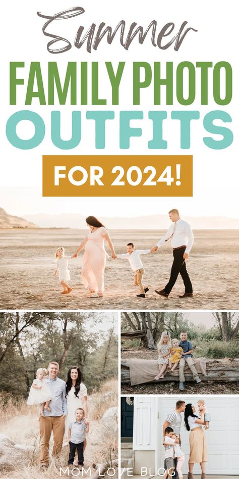 Summer family picture outfits. Family Pictures Themes Ideas, Color Scheme For Beach Family Photos, Family Picture Ideas Summer, Late Summer Family Pictures Outfits, Family Photos Late Summer, Outdoor Family Photos Outfits, Colors For Family Pictures Summer, Color Palette For Family Photos Summer, Colors For Beach Pictures Family Pics