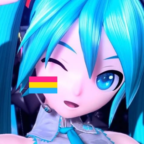 Pansexual Pfp, Pan Pfp, Cutecore Gore, Vocaloid Fanart, Miku And Friends, Puyo Puyo, Pride Icons, Flag Icon, Gender Fluid