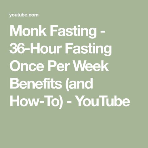 Monk Fasting - 36-Hour Fasting Once Per Week Benefits (and How-To) - YouTube 36 Hour Fast, Fast Results, Subscribe Button, Bone Broth, Intermittent Fasting, Broth, Right Hand, Health And Wellness, Benefits