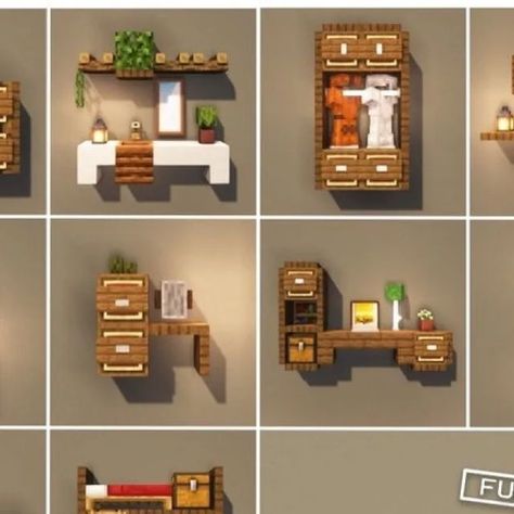 Minecraft Building Designs😇 on Instagram: "Random Minecraft Furniture Ideas to add into your world! Follow @awesomebuild Credits📸: @klay.design_mc #minecraft #minecrafttips #minecraftbuilds #minecraftaesthetic #minecraftonly #minecraftideas #minecrafters #minecraftdesigns #minecraftdesign #minecraftuniverse #minecraftbuildings #minecraftsurvival #minecrafttips #minecraftbuilder #minecraftbuildsdesigns #minecraftcreation #klaydesignmc" Minecraft Furniture Store, Minecraft Furniture Designs, Cute Minecraft Furniture, What To Add To Your Minecraft House, Mc Furniture Ideas, Minecraft Vanity Ideas, Minecraft House Interior Design, Mc Decoration Ideas, Desk Minecraft Ideas