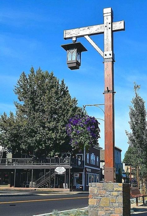 Lamp Poles Outdoor, Driveway Lamps, Light Posts Outdoor Diy, Ranch Gates, Rustic Furniture Design, Outdoor Lamp Posts, Farm Plans, Driveway Lighting, Brick Fireplace Makeover