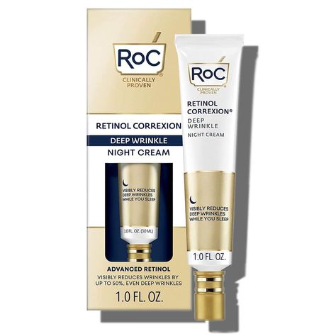 Roc Retinol Correxion, Roc Retinol, Retinol Night Cream, Anti Aging Night Cream, Anti Aging Oils, Retinol Cream, Olay Regenerist, Deep Wrinkles, Moisturizer With Spf