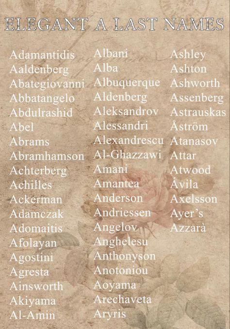 Midevil Last Names, Royal Last Name Ideas, Royal Surnames Ideas, Elegant Surnames Ideas, Elegant Surnames Aesthetic, Regal Last Names, Royal Kingdom Names Ideas, Elegant Names With Meaning, Noble Last Names