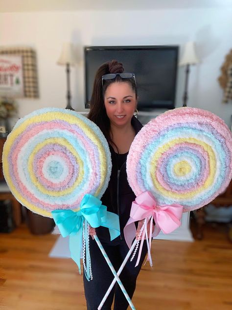 Large Candy Props, Candy Room Decor, Candy Theme Party, Fake Lollipop, Sweet Props, Candy Props, Candy Room, Giant Lollipops, Candy Theme Birthday Party