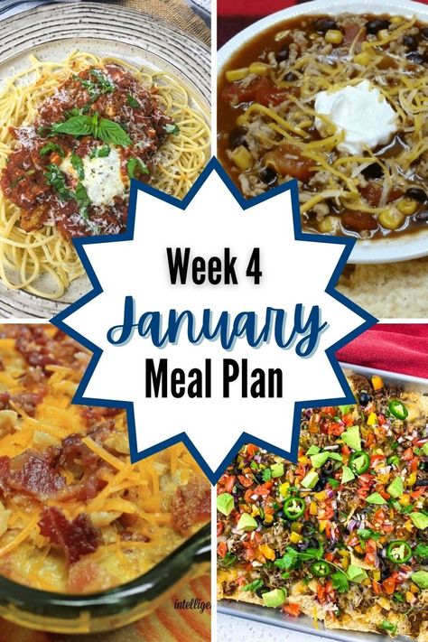 Meals For A Month Menu Planning, January Meal Plan, Yummy Dinner Ideas, January Recipes, Side Dish Ideas, Meal Plan Week, Meal Planning Menus, Dish Ideas, One Dish Dinners