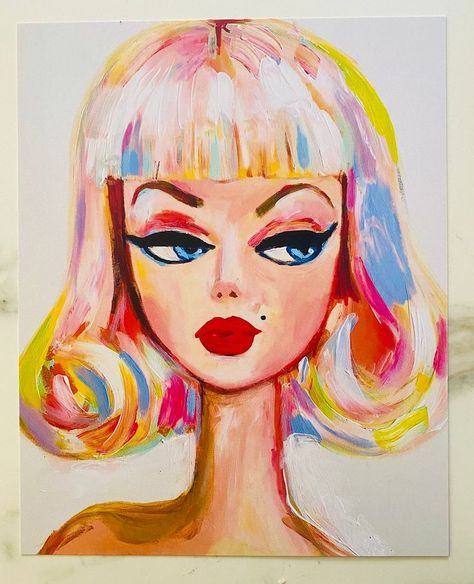 Barbie Barbie Painting, Barbie Print, Barbie Art, Draw Realistic, Paintings Decor, Print Artist, Pics Art, Barbie Girl, الرسومات اللطيفة