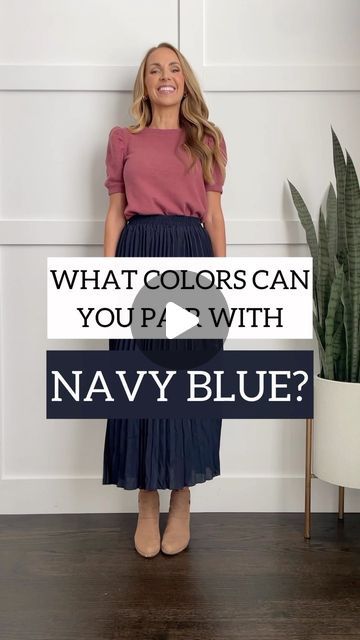 Merrick White / Style Educator on Instagram: "12 colors that pair beautifully with NAVY BLUE…which is your favorite color pairing?? Tell me! 👇🏼👇🏼 Pretty sure that forest green is it for me 🤩 Navy blue is such a gorgeous and versatile color and goes with literally anything, but I think sometimes we default to the basics (black, white, cream) and we don’t realize just how many colors we could pair together. It opens up so many new possibilities in our closets! This is part 2 of my #merrickgetscolorful series…we started with Olive Green and now Navy Blue. All of these outfits and links to these pieces are on MERRICKSART.com today in a new blog post! Which color should I do next for #merrickgetscolorful??? 🎨 OTHER WAYS TO SHOP THESE PIECES: 1️⃣ Leave a comment with the word LINK and I’ll Navy With Green Outfits, Mint Green And Navy Blue Outfit, Olive And Navy Outfit, Navy Pants Fall Outfit, Navy And Gray Outfit, Olive Green Matching Colors, Marine Pants Outfit, Colors That Go With Navy Blue Outfits, Navy Blue Matching Colors Outfit