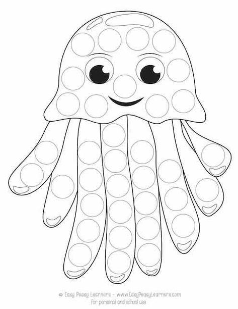 Dauber Printables, Under The Sea Printables, Ocean Animals Preschool, Cute Sea Creatures, Sea Animal Crafts, Bear Songs, Ocean Theme Preschool, Dot Marker Activities, Fish Activities