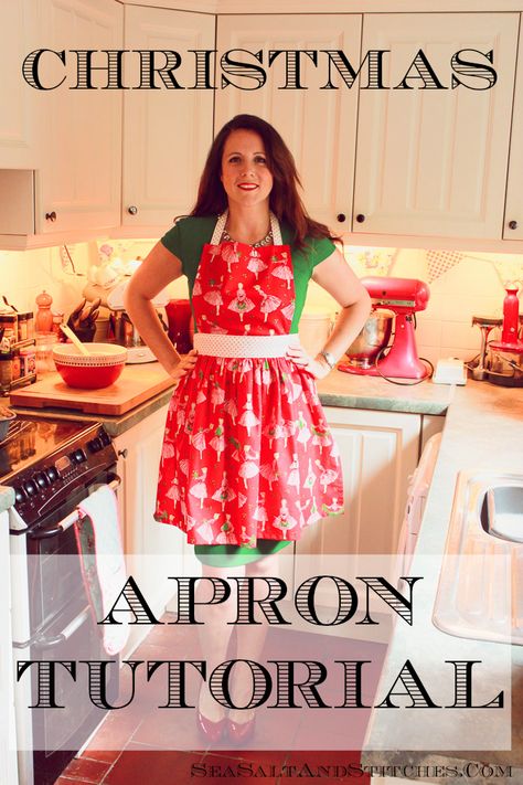 Apron Pattern Free, Pretty Apron, Apron Tutorial, Diy Apron, Holiday Aprons, Trendy Sewing Patterns, Apron Pattern, Christmas Apron, Apron Sewing Pattern