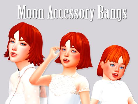 Moon Accessory Bangs: | Atashi77 on Patreon Sailor Moon Hair, Los Sims 4 Mods, 4 Hairstyles, Sims Inspiration, Moon Accessories, Moon Hair, Blonde Bangs, Pelo Sims, Blonde Hair With Bangs