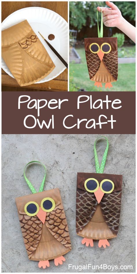 Paper Plate Owl Craft for Kids - Frugal Fun For Boys and Girls Recycled Turkey Craft, How To Make Owls Crafts, Owls Crafts For Preschoolers, November Crafts For Middle School, Paper Plate Fall Crafts For Kids, Fall Owl Crafts For Kids, Autumn Kids Crafts Ideas, Paper Plate Owl Craft, Autumn Crafts For Kindergarten