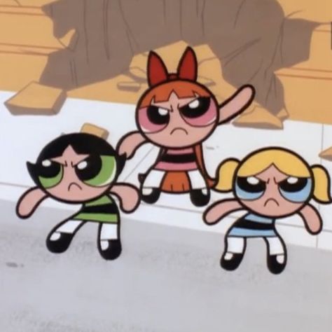 Iconic Trios Female Movies, Trio Gc Pfp, Iconic Trios Female, Jojo Siwa Bows, Powerpuff Girls Fanart, Rowdyruff Boys, Best Friend Poses, Friend Cartoon, Power Puff