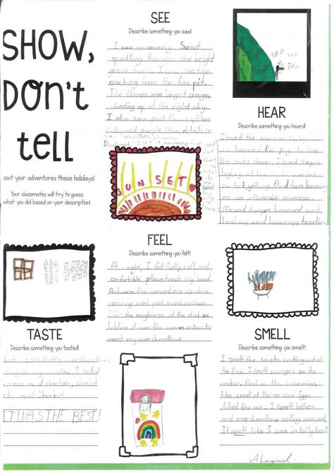 How To Teach Students, Recount Writing, Show Don't Tell, Writing Samples, Holiday Writing, Literacy Games, Teaching Students, Teaching Language Arts, Descriptive Writing