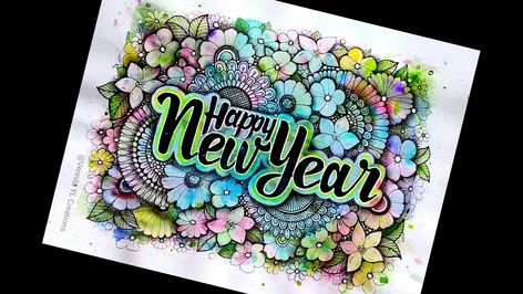 #happynewyear #newyear #newyearart #flower #flowerdrawing #flowerart #botanical #calligraphy #calligraphyart #watercolor #watercolorbackground #Mandalaart #mandala #arts #relaxingart #Mandaladrawing #Mandalaarteasy #easyMandala #meditativeart #drawing #illustrationart #relaxingart #dailythrepy #vennila New Year Mandala Art, Happy New Year Watercolor, Mandala Art Colorful, New Year Watercolor, Colorful Mandala Art, New Year's Drawings, Mandala Arts, Easy Mandala, New Year Art