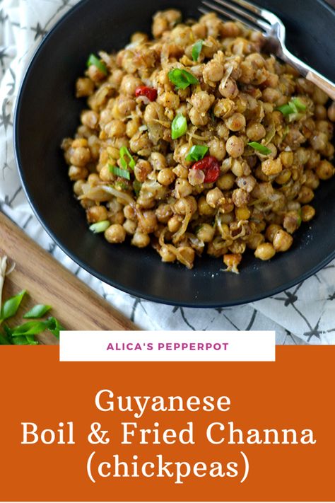 Guyanese Breakfast, Channa Recipe, Guyana Food, Guyanese Food, Chana Recipe, Dried Chickpeas, Dhal Recipe, Guyanese Recipes, Island Recipes