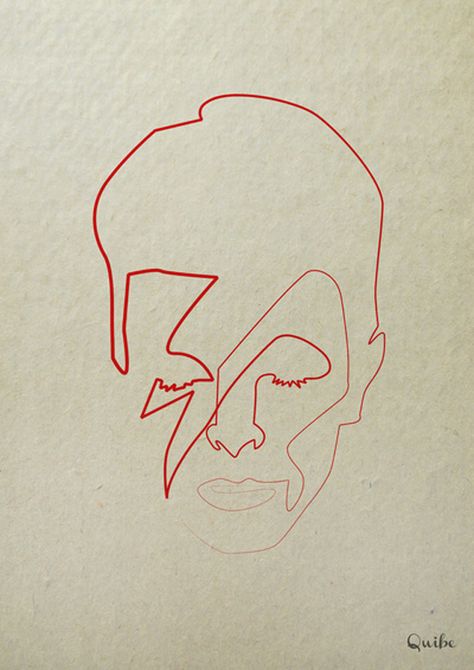 One Line Bowie by Quibe via Design Crush (I would love to try this on an Etch-a-Sketch) David Bowie Art Print, Simbols Tattoo, David Bowie Art, Bowie Art, Line Art Design, Art Minimaliste, Print Inspiration, Line Illustration, Search And Rescue