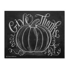 Give Thanks with Pumpkin (Print) Chalk Art Tutorial, Fall Blackboard Ideas, Chalkboard Fall Ideas, Pumpkin Chalkboard Art, White Chalk Art, Autumn Chalkboard Art, Chalk Pumpkin, Thanksgiving Chalkboard Art, Valerie Mckeehan