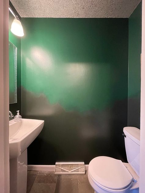 Modern Green Ombre Walls and Silver Crystal Ceiling Finish - Linette's Painting & Fine Art Ombre Painted Walls, Ombre Paint, Ceiling Finishes, Ombre Wall, Painting Fine Art, Green Ombre, Silver Crystal, Fine Art Painting, Wall Painting