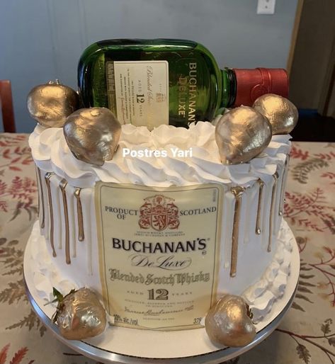 Chalino Sanchez Cake, Buchanan Cake Ideas, Buchanans Cake, Don Julio Cakes, Guys Birthday Cake, Buchón Party, 21st Birthday Cake Alcohol, Tequila Cake, Alcohol Birthday Cake