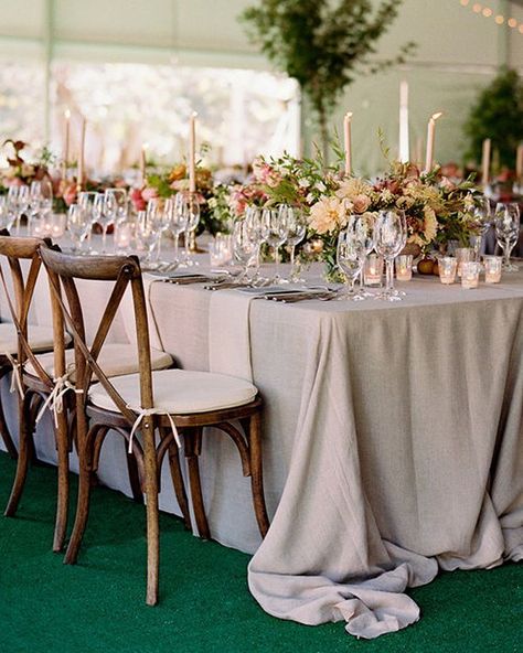 A Sophisticated Garden Wedding in Oklahoma With Pink Florals, Romantic Wedding Table Setting And Old World Wedding Romance.  #RomanticWeddingIdeas #IntimateWeddingInspiration #GardenWeddingIdeas #PinkWeddings #ElegantRomanticWeddings Sophisticated Garden, Gold Candlesticks, Sarah Winward, White Wedding Centerpieces, Tablecloth Wedding, Wedding Brunch, Seasonal Fruit, Gold Candle Sticks, All White Wedding