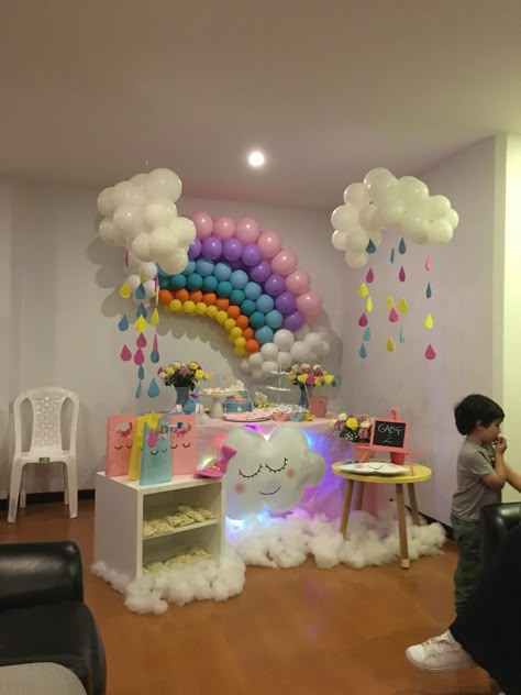 Unicorn Birthday Party Decorations, Spongebob Birthday Party, Rainbow Party Decorations, Baby Birthday Decorations, Unicorn Themed Birthday Party, Simple Birthday Decorations, Spongebob Birthday, Rainbow Birthday Party, Birthday Balloon Decorations