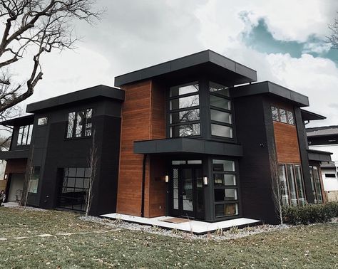 Mary Lawless Lee on Instagram: “Over a year in the works, but so worth the wait and all the work and time that went into building our first home! Can’t wait to share all…” Matte Black House Exterior, Nova Scotia Cottage, Black Mansion, Matte Black House, Mary Lawless Lee, Modern Exteriors, Minimal Architecture, Our First Home, Sky Tree