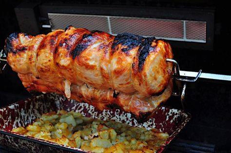 Rotisserie Boneless Pork Loin with Apricot Glaze - DadCooksDinner Boneless Pork Loin Recipes, Rotisserie Recipes, Pork Cooking Temperature, Apricot Glaze, Bbq Rotisserie, Pork Loin Roast Recipes, Boneless Pork Loin, Cooking Dried Beans, Pork Loin Recipes