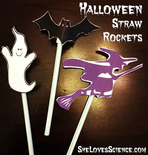 Science in Motion: Halloween Straw Rockets Straw Rockets, Straw Rocket, Halloween Straws, Makerspace Ideas, Halloween Stem, Thema Halloween, American Heritage Girls, Make Halloween, Camp Ideas