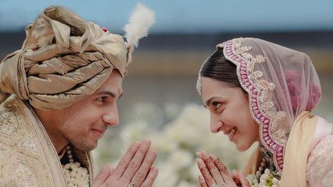 After years of dating in secret, the couple have finally made their relationship official in the only way that celebrities know—an invite-only wedding ceremony in Rajasthan Kiara Wedding, शादी की तस्वीरें, Marriage Pictures, Sidharth Malhotra, Weddings By Color, Karan Johar, Eco Friendly Wedding, Jaisalmer, Kiara Advani