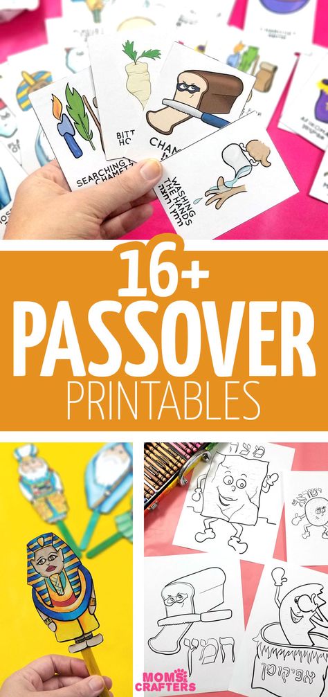 Click for over 16 cool Passover printables - including table decorations, kids activities crafts and coloring pages, Pesach makkot and ten plagues puppets, and more! Passover Printables, Pesach Crafts, Passover Activities, Passover Crafts, Ten Plagues, Passover Table, Passover Decorations, Passover Seder, Seder Plate