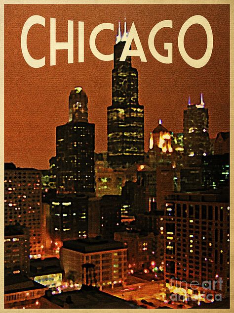 Chicago Night Digital Art, Chicago Artwork, 2024 Background, Chicago Movie, Chicago Aesthetic, Chicago Wall Art, Chicago At Night, Chicago Poster, Chicago Print