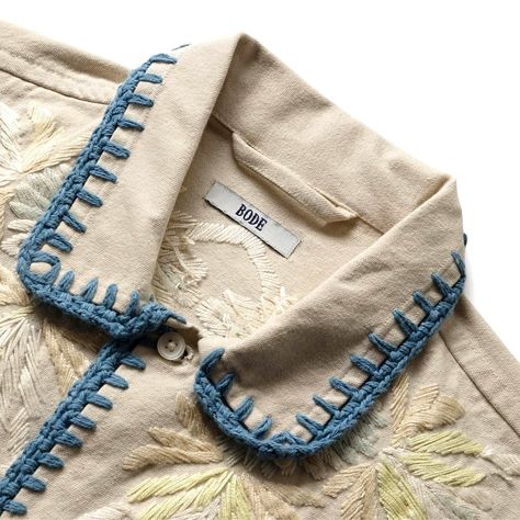 Emily Adams, Simple Hand Embroidery Patterns, India Inspired, Pola Sulam, Mens Luxury Fashion, Antique Quilts, Vintage Tablecloths, Crochet Shirt, Shirt Embroidery